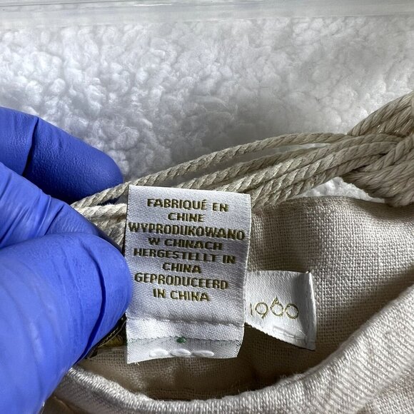 House Of Harlow 1960 NEW Womens XS Linen Blend Palazzo Pants Rope Beaded Belt - Picture 14 of 15